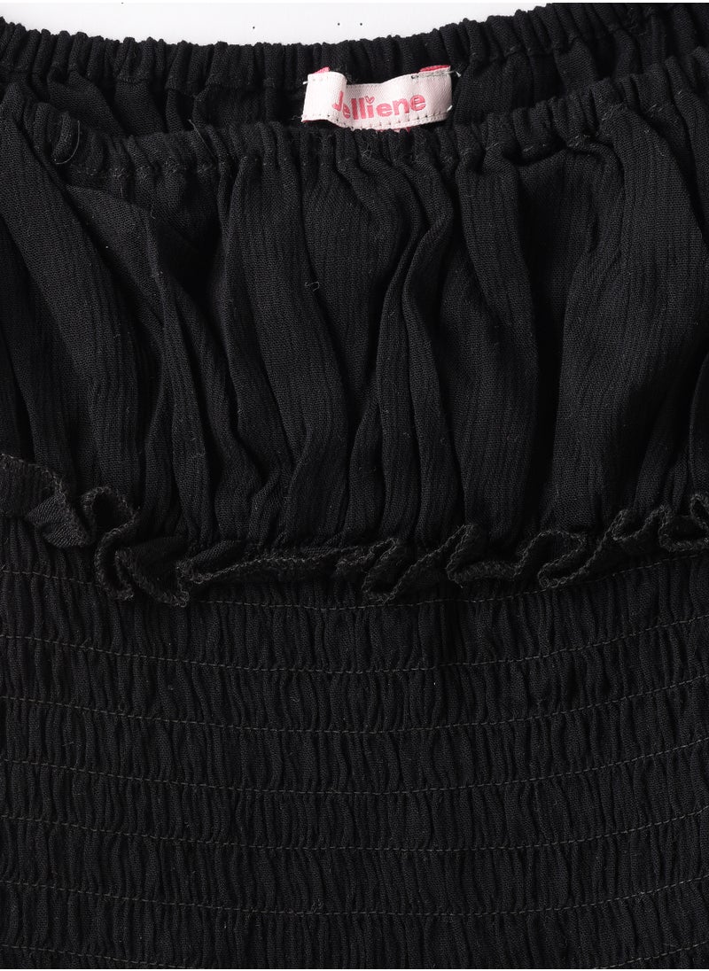 Jelliene Girls Woven Viscose Shirred Off-Shoulder Blouse  - Image 3