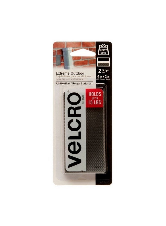 Velcro UV-Resistant Extreme Outdoor Fastener Strips Titanium 10 x 5 cm 91373 - Image 1