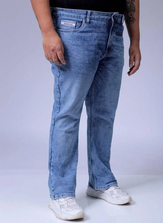 HARDSODA  Men Plus Size Bootcut Solid Mid-Rise Stretchable Jeans for Men | Best Price UAE