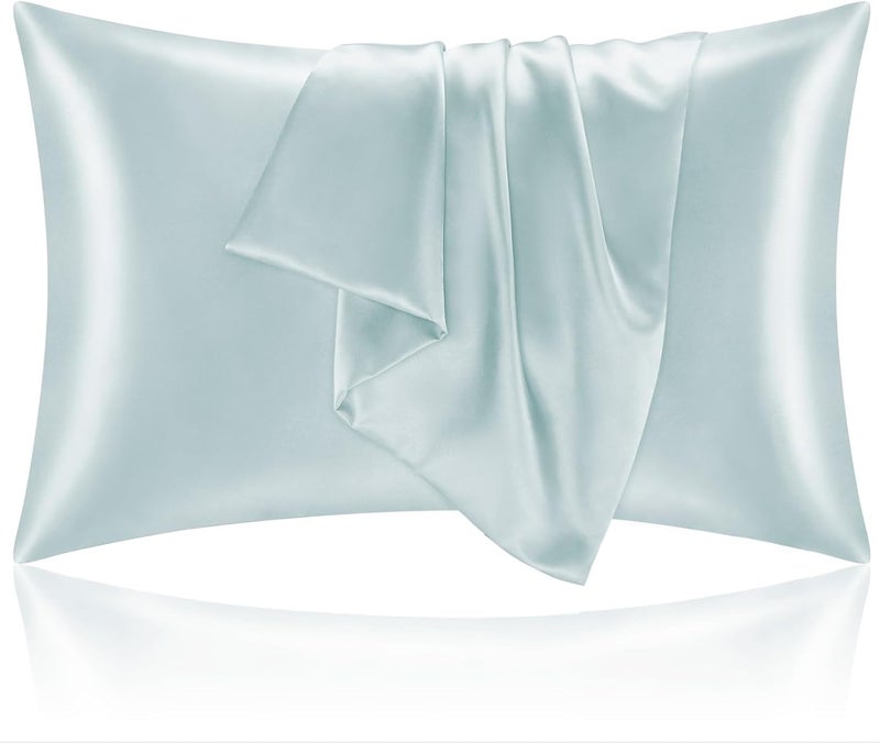 BEDELITE Satin Pillowcase for Hair and Skin, Super Soft and Cooling Similar to Silk Pillow Cases 2 Pack with Envelope Closure, Gift for Women Men(20"x36" King Size, Stone Blue) - Image 1