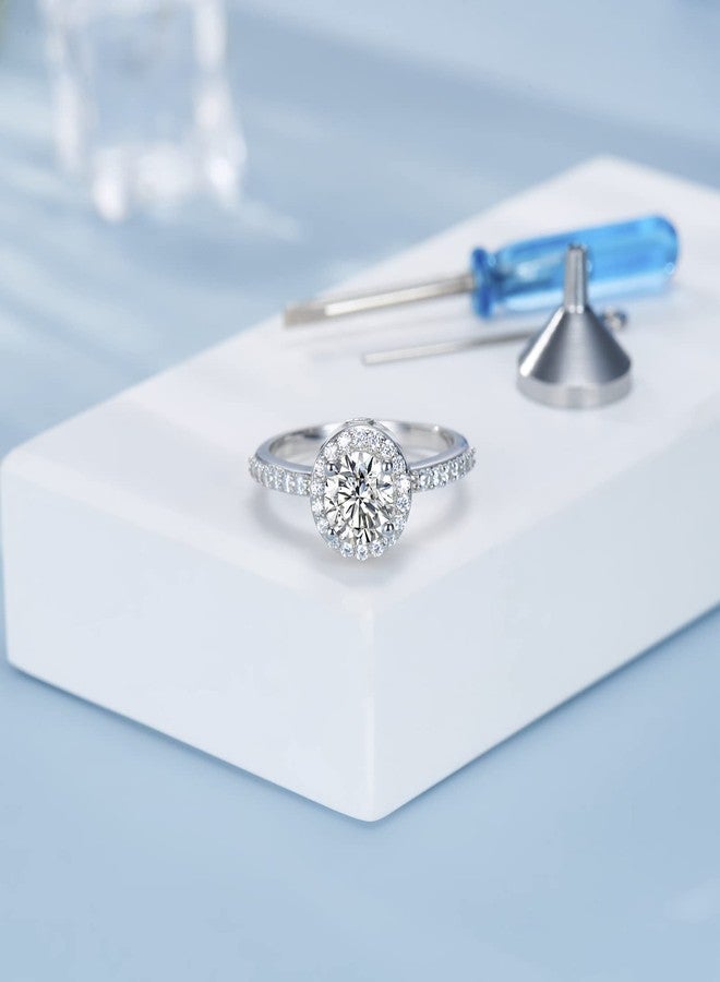 MANBU Sterling Silver Urn Ring For Ashes - Women Cremation Memorial Keepsake Ring with Cubic Zirconia Bereavement Jewelry Gift for A Loss of the Loved One (8#) - Image 3