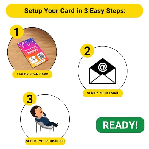 One Tap Only NFC Business Card 1 Pack Follow us card Contactless Smart Tap QR Code Compatible with Instagram System Reusable Feedback Tool for Restaurants Local Businesses Works with All Phones - Image 3