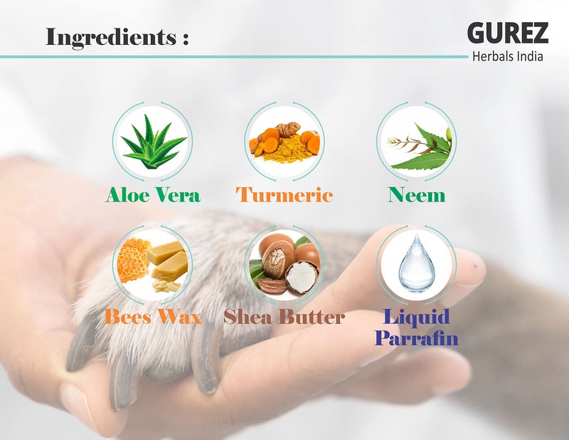 GUREZ Paw Butter Moisturising Cream for Pets Like Dogs and Cats for Cracked, Dry and Chapped Paws and Elbows Enriched with Pure Beeswax and Shea Butter (100Gm_Pack of 1) - Image 3