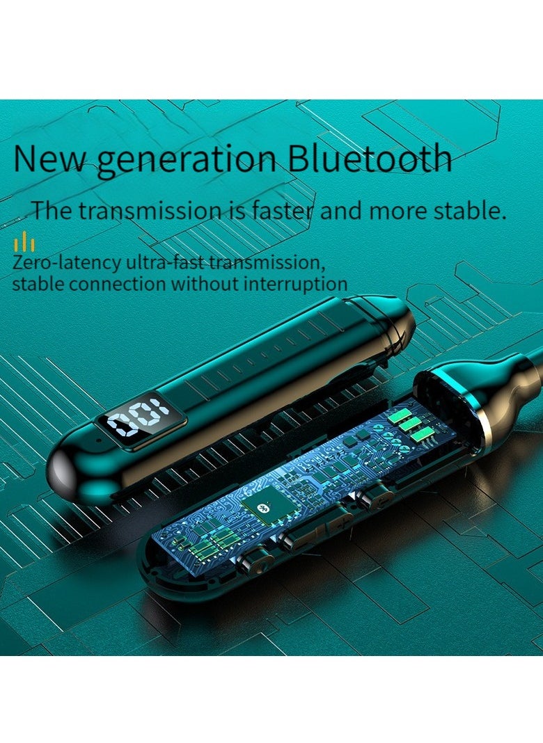 Generic - Hanging neck Bluetooth headset wireless sports digital display high-end in-ear ultra-long endurance running headset blue - Image 1