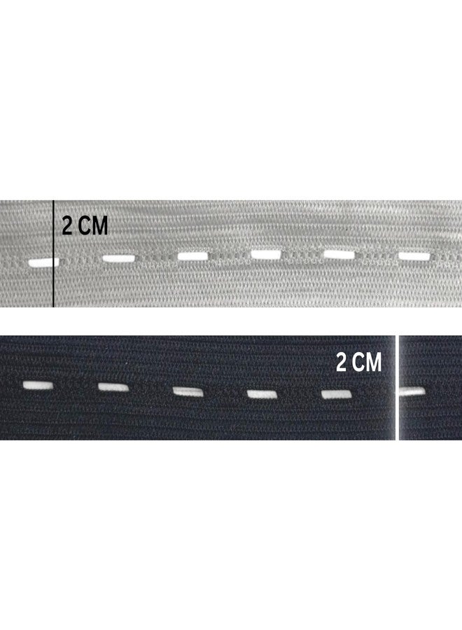 Zenith Imported Sewing Button Hole Knit Elastic Band Roll - White and Black, Pack of 2 (5m x 2cm) Suitable for Versatile Sewing Projects | Easy to Use | Soft and Flexible - Image 2
