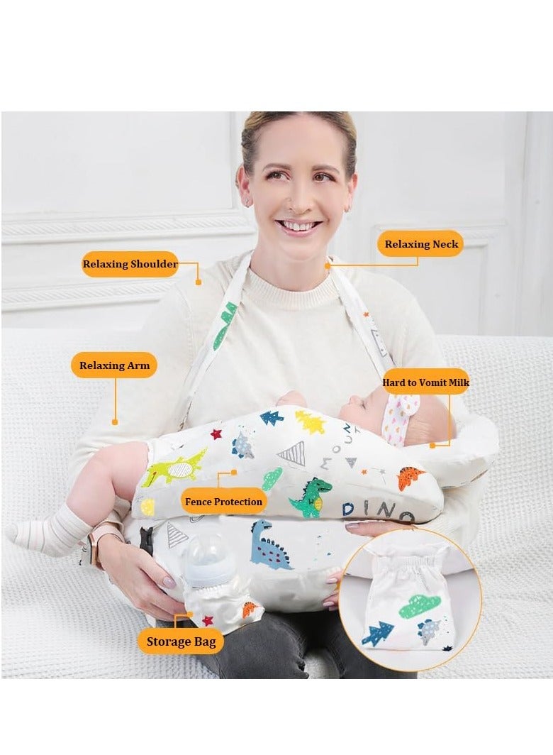 DOOKOO Nursing Pillow for Breastfeeding Baby,Positioner,Protective Baby Nursing Pillow with Extra Large Support and Baby Head Support,Adjustable Waist Belt Removable Cotton Cover  - Image 2