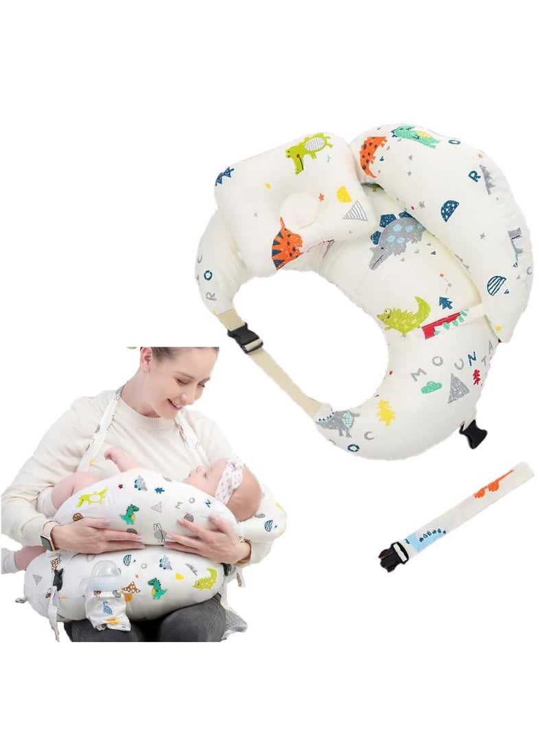 DOOKOO Nursing Pillow for Breastfeeding Baby,Positioner,Protective Baby Nursing Pillow with Extra Large Support and Baby Head Support,Adjustable Waist Belt Removable Cotton Cover  - Image 1