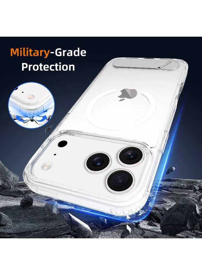 TIKNIA Magnetic for iPhone 17 Pro Max Case, with [3 Stand Ways] [Military Grade Drop Protection] with Invisible Stand Shockproof Slim Case for iPhone 17 Pro Max 6.9", Clear - Image 5