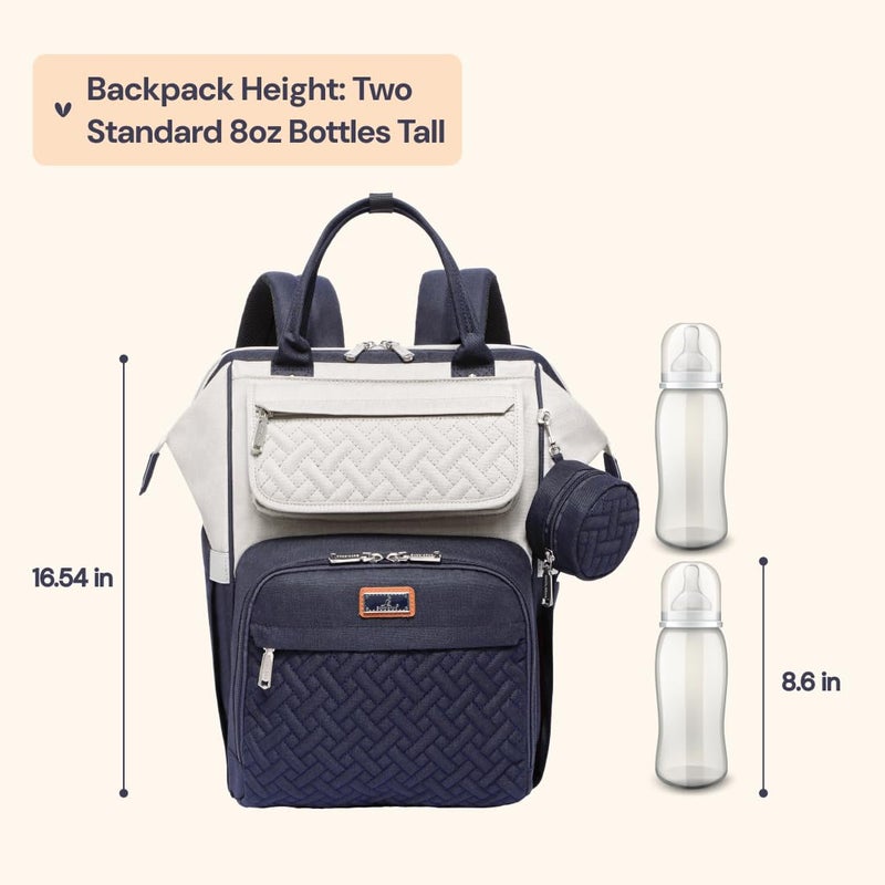 BabbleRoo Diaper Bag Backpack, Multifunction Large Bags with Changing Pad & Stroller Straps Pacifier Case, Unisex Stylish Travel Back Pack Nappy for Moms Dads (Stone Gray Blue) - Image 2