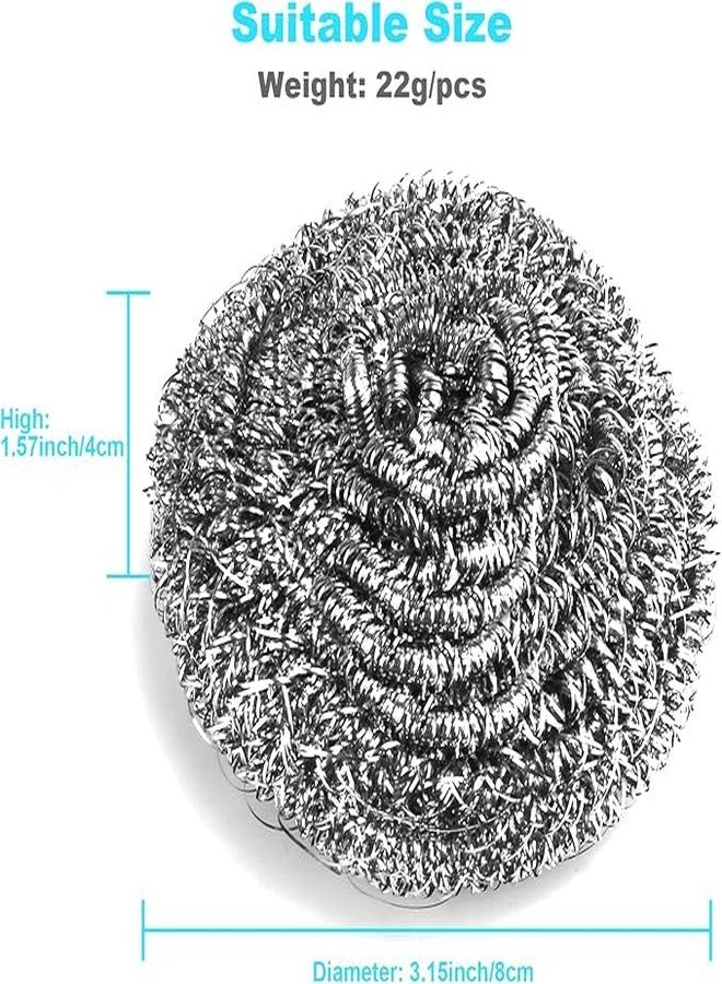 Hemshail Stainless Steel Wool Scrubber for Removing Tough Dirt,Steel Sponge Scourers Pad for Kitchens,Bathroom and More (15) - Image 3