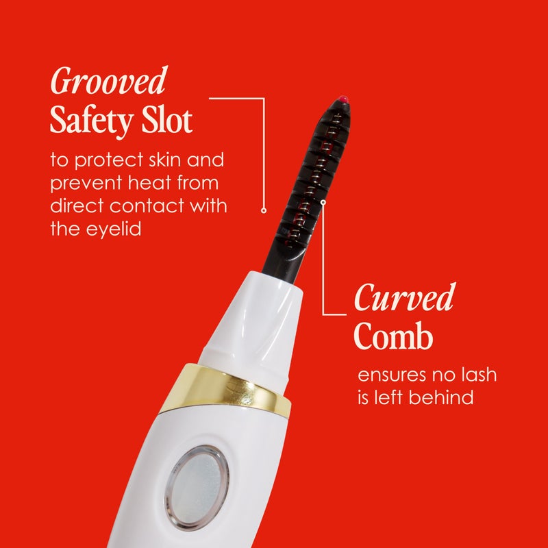 Grande Cosmetics جهاز تجعيد الرموش المدفأ من غراند كوسميتيكس، قابل لإعادة الشحن ومناسب للسفر، إعدادين للحرارة، أبيض - Image 5