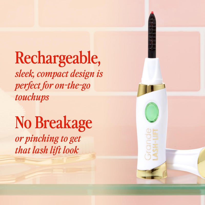 Grande Cosmetics جهاز تجعيد الرموش المدفأ من غراند كوسميتيكس، قابل لإعادة الشحن ومناسب للسفر، إعدادين للحرارة، أبيض - Image 4
