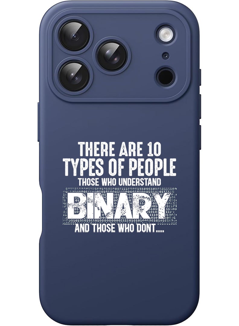 Theodor Protective Slim Fit Case Liquid Silicone Cover with Full Body Protection Anti-Scratch Shockproof Case For Apple iPhone 17 Pro Max (Blue) Binary White - Image 1