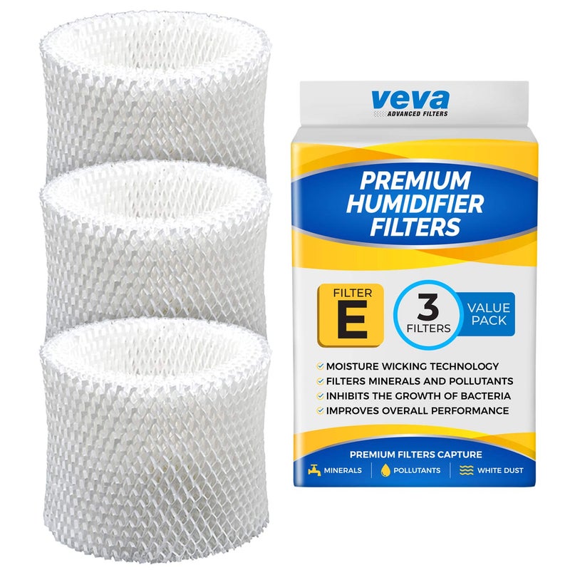 Veva 3-Pack Premium Humidifier Filters - Replacement For Hw Filter E Hc-14 Hcm-6009 Hcm-6011 Hev680 Hev685 Series Long-Lasting - Image 1
