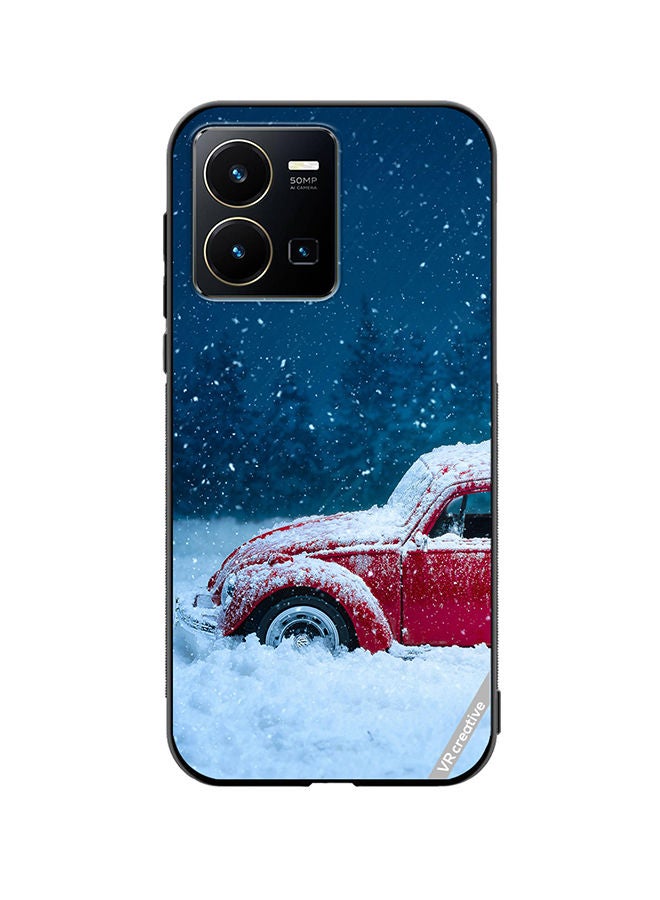 VR CREATIVE Protective Case Cover For Vivo Y35 Christmas Car Design Multicolour