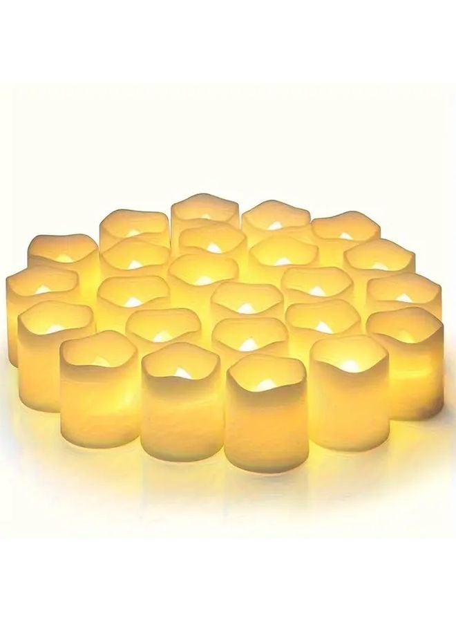 6 قطع شموع LED صفراء دافئة بدون لهب زينة عيد الميلاد لحفلة العطلات - Image 4