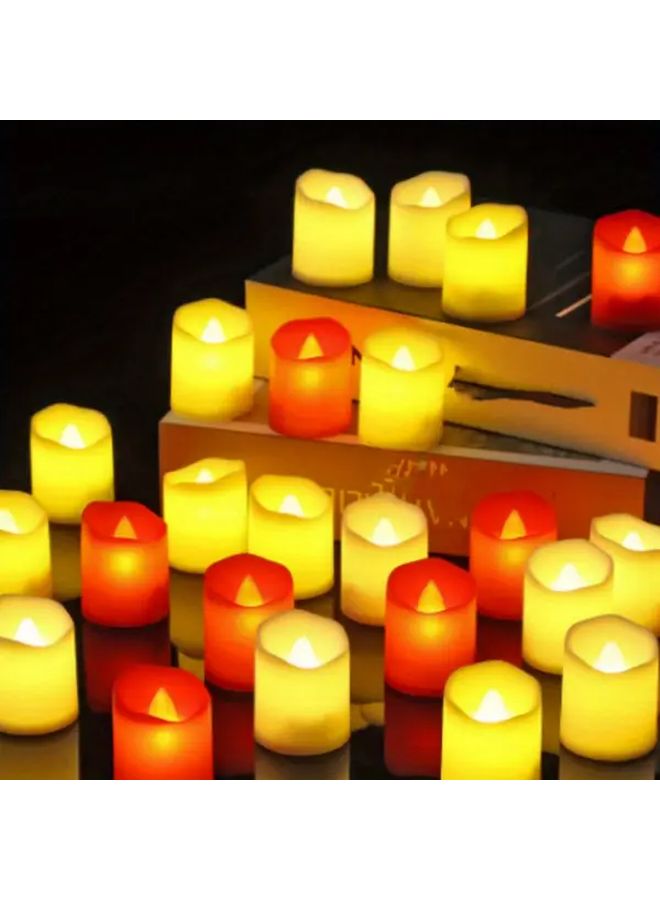 6 قطع شموع LED صفراء دافئة بدون لهب زينة عيد الميلاد لحفلة العطلات - Image 2