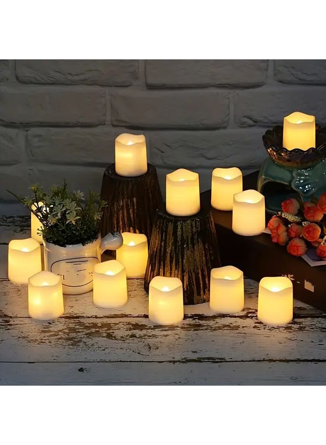 6 قطع شموع LED صفراء دافئة بدون لهب زينة عيد الميلاد لحفلة العطلات - Image 3