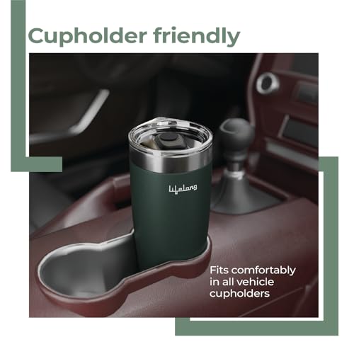 Lifelong Double-Walled Vacuum Insulated Coffee Mug 600ml| Keeps Drinks Hot for 8 Hours & Cold for 12 Hours | Durable Stainless Steel with Comfort-Grip (Green) - Image 5