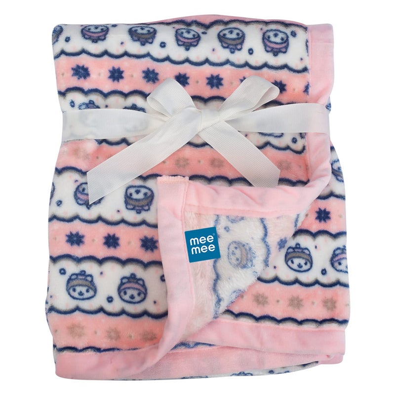 Mee Mee Ultra Soft Plush, Lightweight & Super Comfortable Baby Blankets, Swaddle for Infant & Toddler (Pink, Cotton) 75X100 CM - Image 1