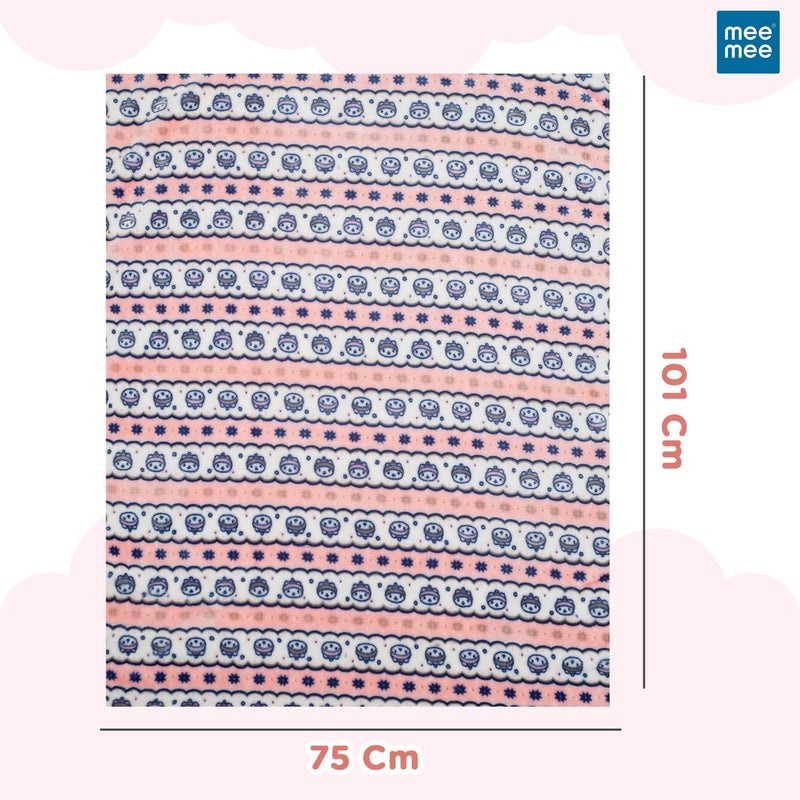 Mee Mee Ultra Soft Plush, Lightweight & Super Comfortable Baby Blankets, Swaddle for Infant & Toddler (Pink, Cotton) 75X100 CM - Image 5