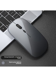 Wireless Mouse Charging Mute Bluetooth Dual-mode Home Office Laptop Desktop External Unlimited-Color:▓Space Gray/bluetooth Dual Template [silent + Rechargeable] 2.4g Wireless + Bluetooth 5.2 - Free Mouse Pad - Official Standard░