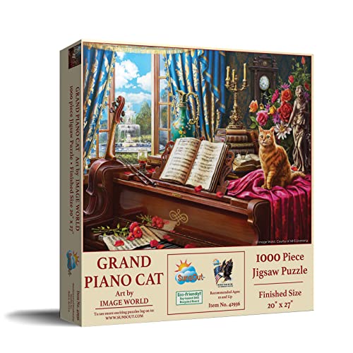 SUNSOUT INC Grand Piano Cat 1000 pc Jigsaw Puzzle by Artist Image World Finished Size 20 x 27 MPN 42936 - Image 5