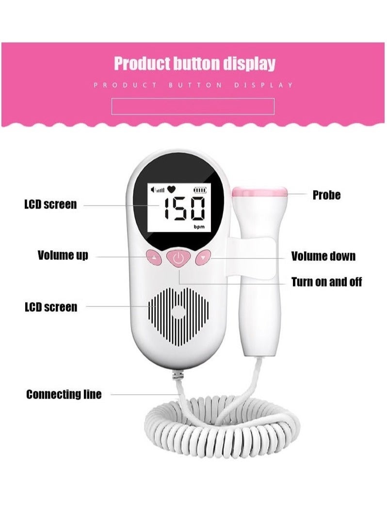 Generic - Medical Pocket Doppler Fetal Portable Baby, Heart Rate Monitor Ultrasonic Fetal Doppler with Ultasound Gel - Image 1