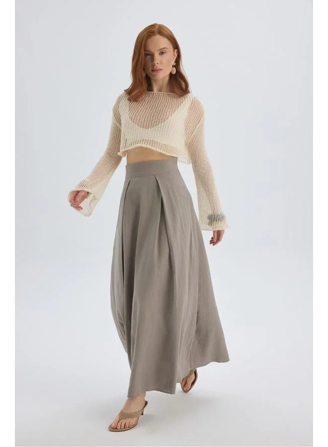 Bohemai Mombasa Pleated Detail Smoked Skirt.