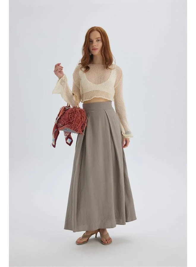 Bohemai Mombasa Pleated Detail Smoked Skirt.