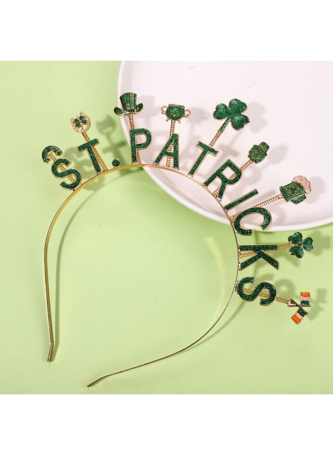 CEALXHENY St. Patrick'S Day Headbands, Glitter Rhinestone Shamrock Headbands Lucky Irish Hairbands St Patrick'S Day Accessories (St.Partick'S Day) - Image 2