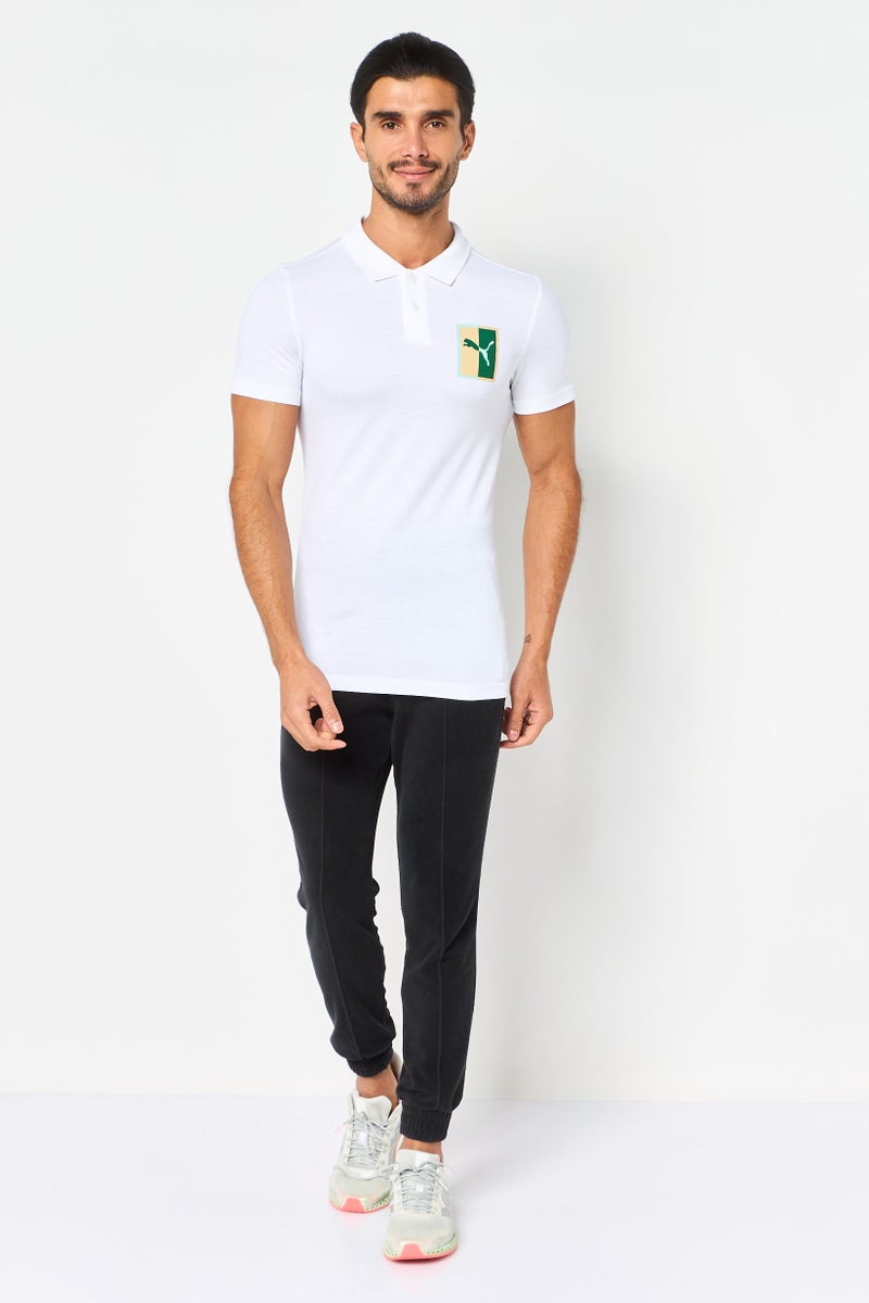 PUMA Men Slim Fit Short Sleeve Outdoor Polo Shirt, White - Image 3