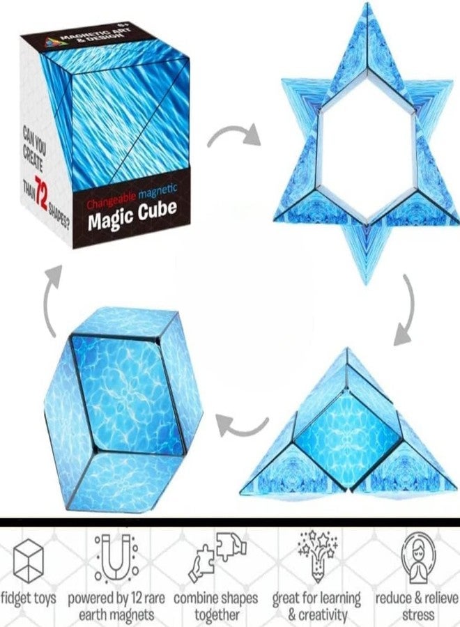 vintak Shape Shifting Box 3D Cube Transforming Puzzle Cube for Kids and Adults Brain Training Speed Cube Ocean Theme Plastic Material - Image 4