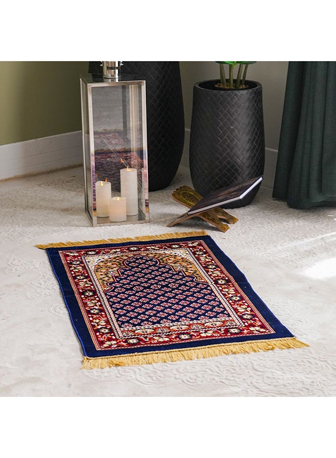 DANUBE HOME Danube Home Janamaz Mats - Navy Blue - 69x112 cm | Polyester Prayer Mat For Prayer Room  - Image 5