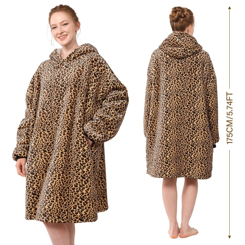 LetsFunny Blanket Hoodie,Oversized Wearable Sherpa Fleece Blanket Sweatshirt,Super Soft Warm Cozy with Giant Pocket,Gifts for Women Men Adults Teenagers Kids, One Size Fits All - Image 2