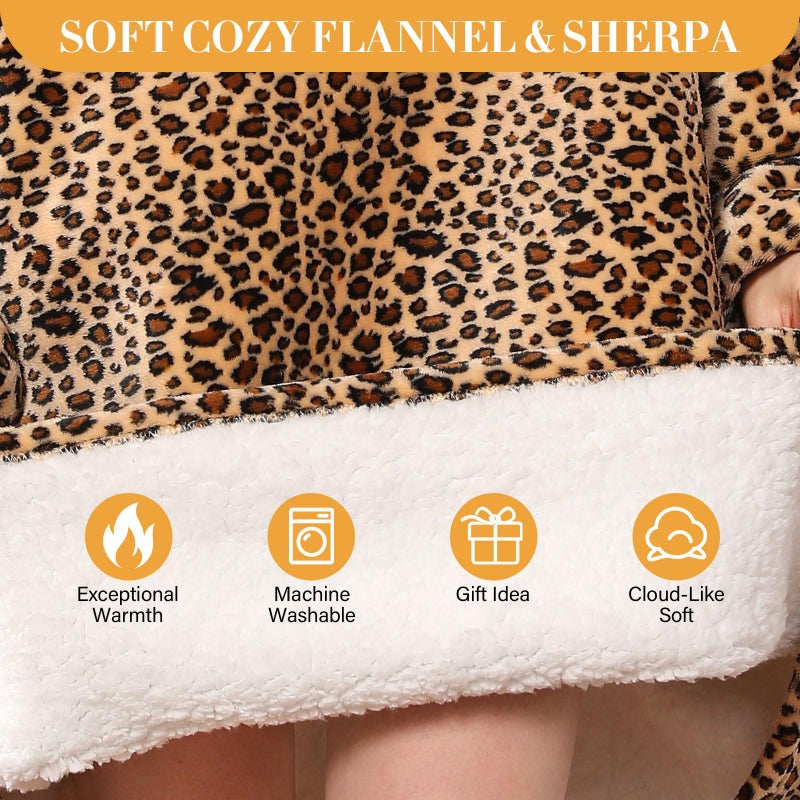 LetsFunny Blanket Hoodie,Oversized Wearable Sherpa Fleece Blanket Sweatshirt,Super Soft Warm Cozy with Giant Pocket,Gifts for Women Men Adults Teenagers Kids, One Size Fits All - Image 5