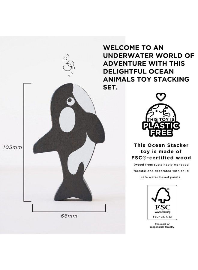 Le Toy Van Wooden Toys Petilou Baby & Toddler Ocean Animal Building Blocks Stacker & Bag Educational Balancing Activity Toy Wooden Blocks Aquatic Animal Toys Kids Toys Age 18 Months+ - Image 5