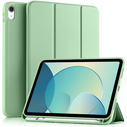 Akkerds Compatible with iPad (A16) 11th Generation Case 11 Inch 2025, for iPad 10th Generation Case 10.9 Inch 2022 with Pencil Holder,Slim Trifold Stand Protective Cover with Soft TPU Back,MatchaGreen - Image 1