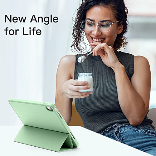 Akkerds Compatible with iPad (A16) 11th Generation Case 11 Inch 2025, for iPad 10th Generation Case 10.9 Inch 2022 with Pencil Holder,Slim Trifold Stand Protective Cover with Soft TPU Back,MatchaGreen - Image 2