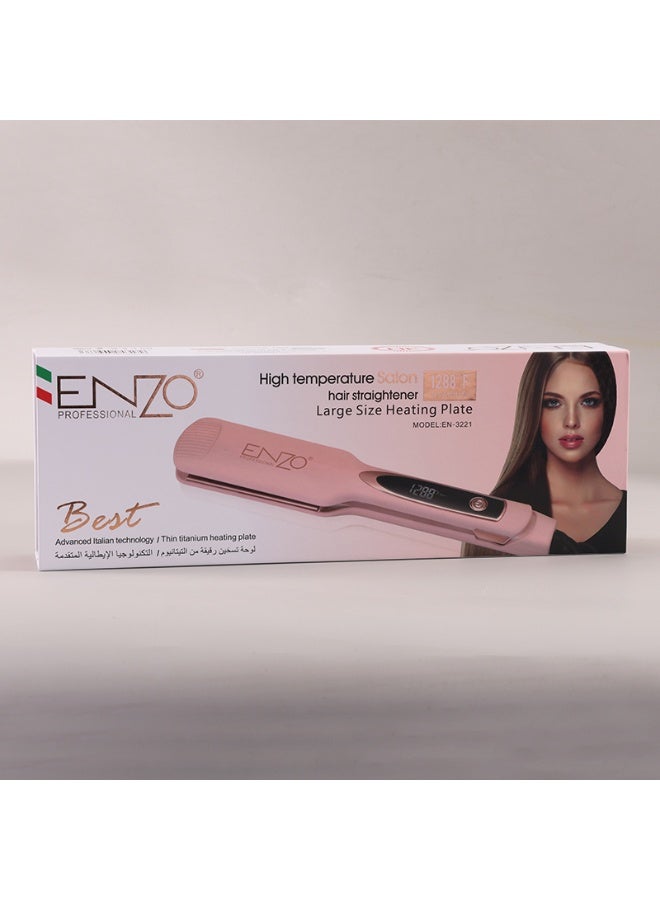 إنزو EN-3221 مكواة شعر احترافية | مكواة مسطحة للشعر القصير، التجعيد، الغرة | مكواة سفر للشعر | صفائح تسخين رقيقة من التيتانيوم - Image 2