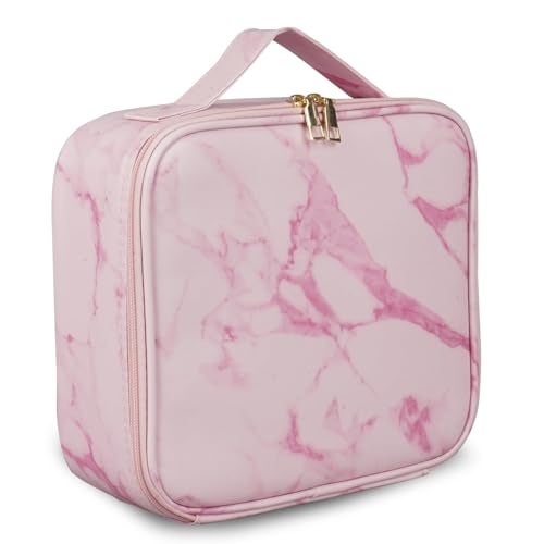 SHAMAX® Professional Makeup Organizer Bag for Home & Travel, Vanity Bag with Dividers Brushes Toiletries Cosmetic Storage 26x23x9 cm Vanity Box Customizable - DIY, Makeup Artist/Salons/Nail Artists - Image 1
