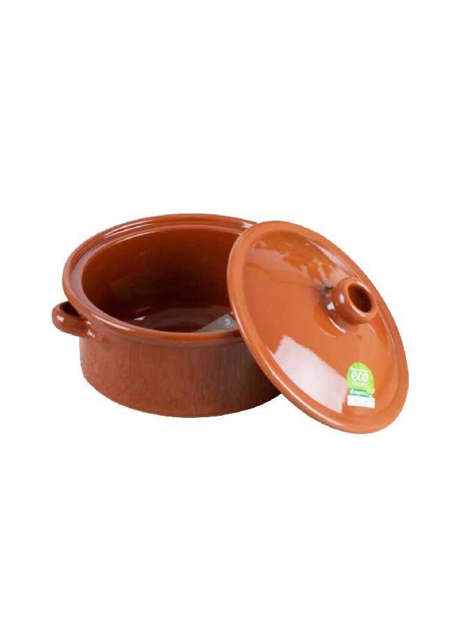جراوبيرا أواني الطهي المصنوعة من الطين الخزفي الخالي من الرصاص باللون البني الفاتح، حجم 18 سم، طراز R-0158 - Image 2