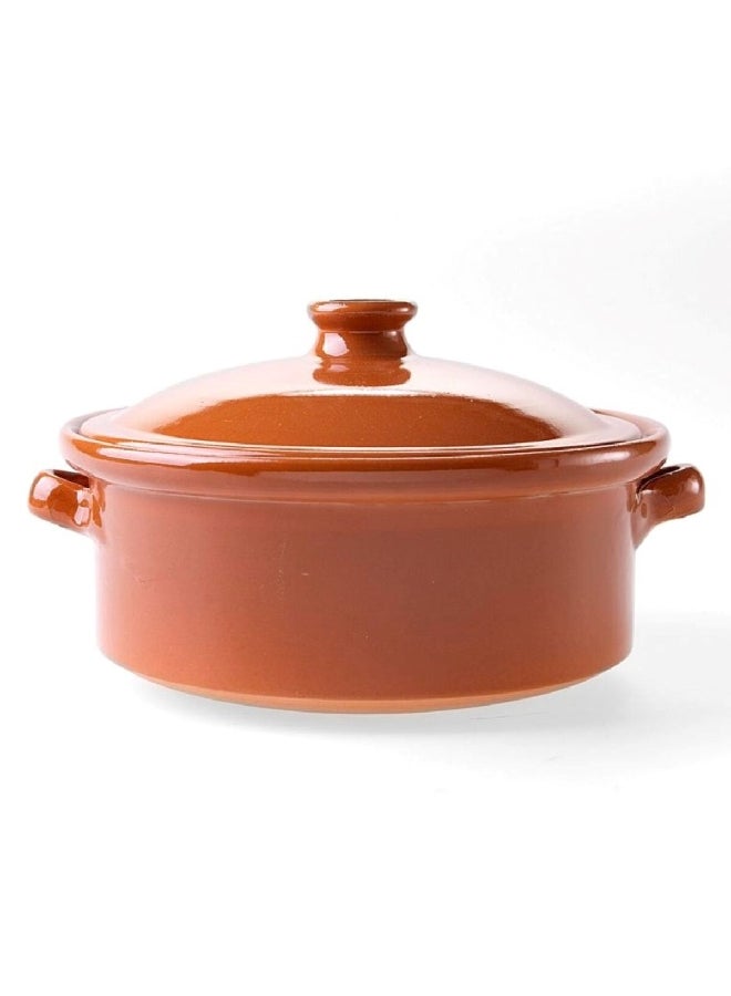 جراوبيرا أواني الطهي المصنوعة من الطين الخزفي الخالي من الرصاص باللون البني الفاتح، حجم 18 سم، طراز R-0158 - Image 4