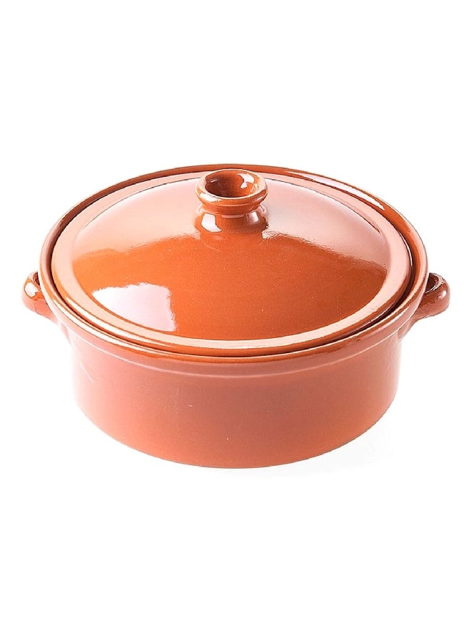 جراوبيرا أواني الطهي المصنوعة من الطين الخزفي الخالي من الرصاص باللون البني الفاتح، حجم 18 سم، طراز R-0158 - Image 3