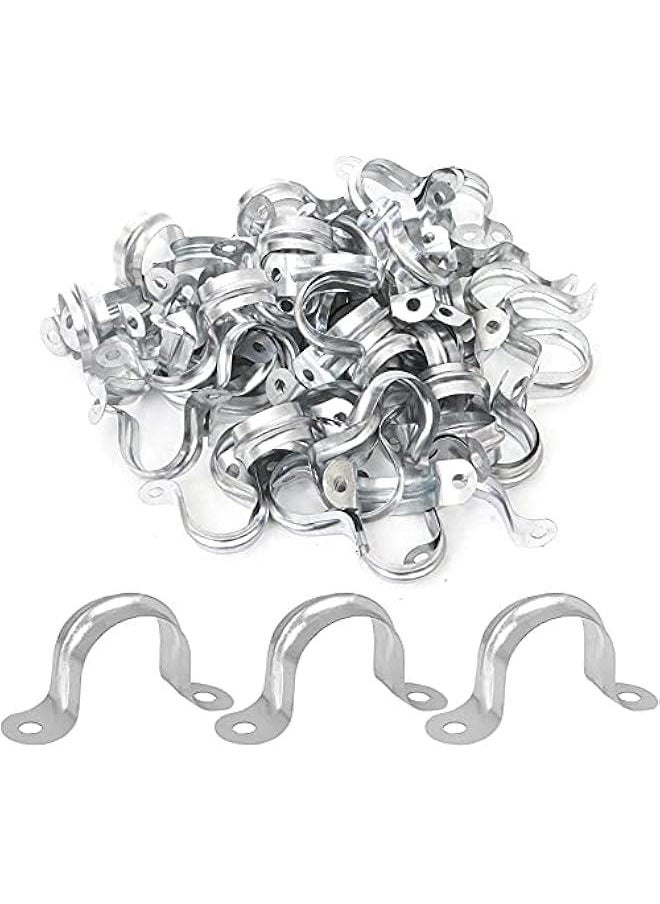 Generic - 100 Pack 3/4 inch U Clamp Metal Rigid Pipe Strap with 2 holes, Stainless Steel U Bracket Pipe Clamps Hanger Fit for 3/4 inch Pipes - Image 1