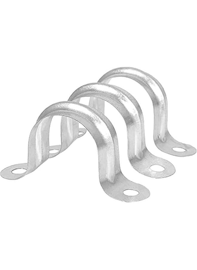 Generic - 100 Pack 3/4 inch U Clamp Metal Rigid Pipe Strap with 2 holes, Stainless Steel U Bracket Pipe Clamps Hanger Fit for 3/4 inch Pipes - Image 1
