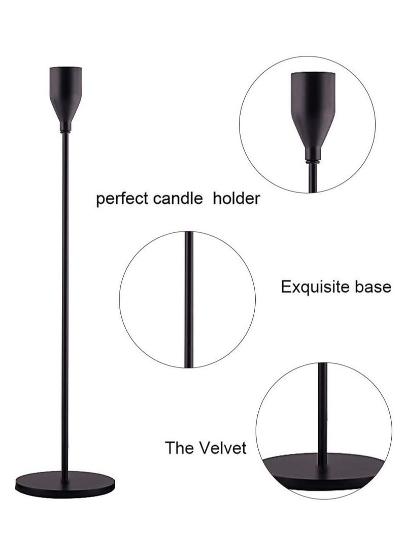 Rock Pow Matte Black Candle Holders Set of 3 for Taper Candles, Decorative Candlestick Holder for Wedding, Dinning, Party, Fits 3/4 inch Thick Candle&Led Candles (Metal Candle Stand)  - Image 2