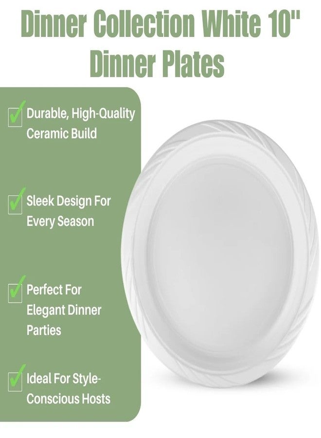 Bluesky Blue Sky 100 Count Disposable Plastic Plates, 10", White - Image 2