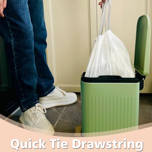 Inwaysin 4 Gallon Trash-Bags Small-Bathroom Garbage-Bag Drawstring - Strong Kitchen White 200 Count Plastic Unscented For Can Car Disposable Recycling Office Size Waste Basket Inwaysin - Image 3