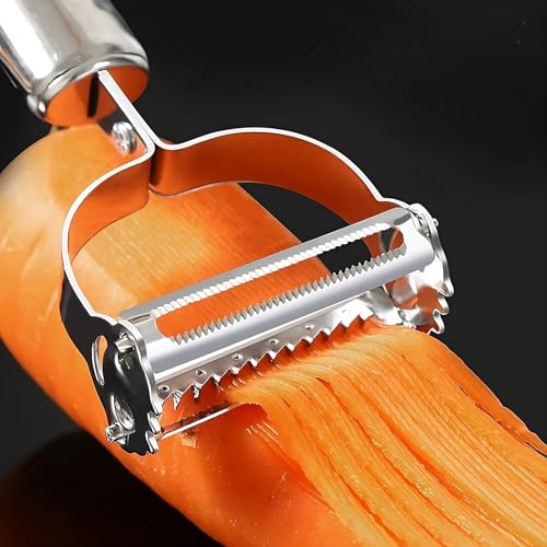 Top Chef 2-in-1 Julienne Peeler – Make Veggie Strips & Zoodles in Seconds | Stainless Steel Dual Blade - Image 3